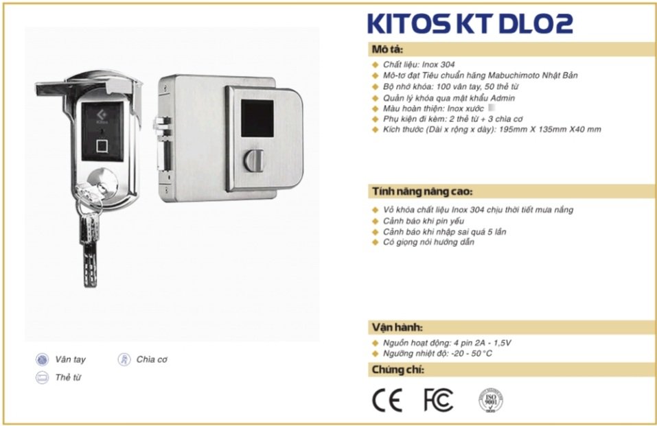 thông số kỹ thuật Kitos DL02