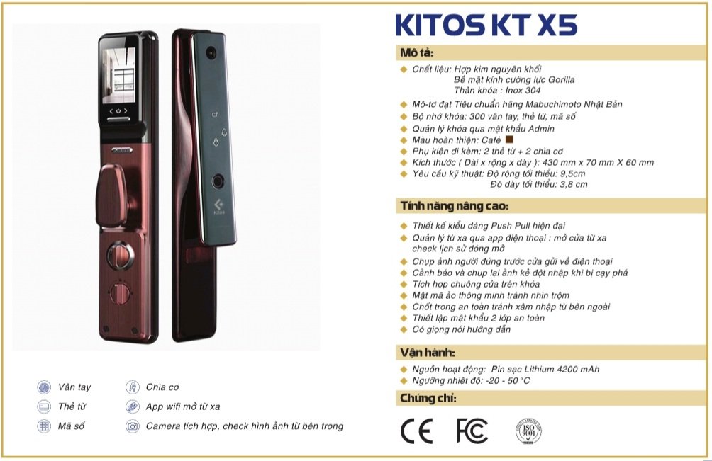 Thông số kỹ thuật Kitos X5