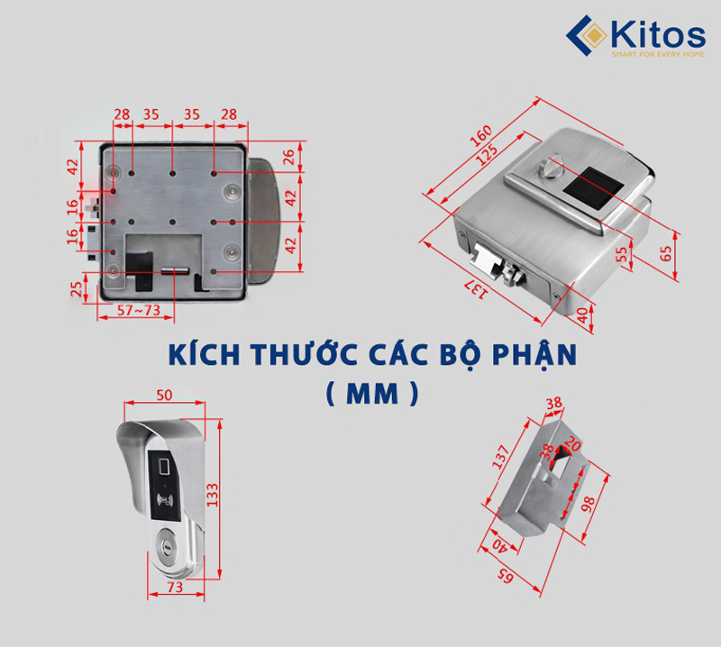 Khóa vân tay 2 chiều Kitos KT-DL02 Pro