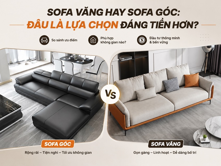 Sofa văng hay sofa góc: Đâu là lựa chọn đáng tiền hơn?